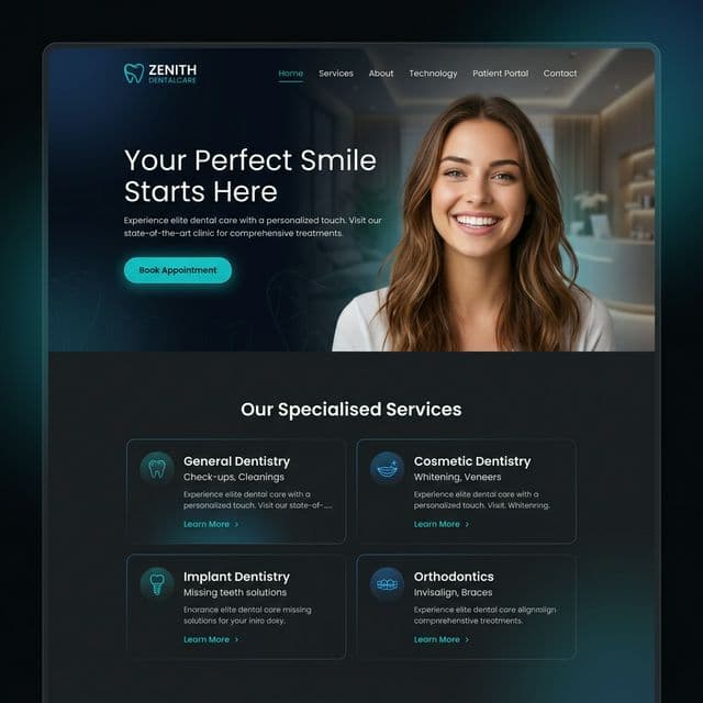 Dental Clinic Website — Zenvix Digital portfolio project